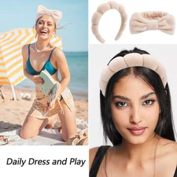VELSCRUN Makeup Headbands - 6 Pack Bow Tie Accessory