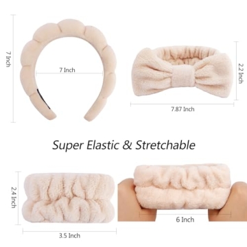 VELSCRUN Makeup Headbands - 6 Pack Bow Tie Accessory