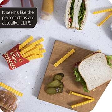 Fries Clips: 12 Cute French-Fries-Shaped Bag Clips to Seal Opened Food Packages | Fun Bag Clips for ...