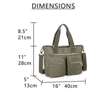 La Packmore Water Repellent Nylon Shoulder Bag Handbag Laptop Bag Teacher Nurse Tote Briefcase Clini...