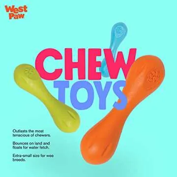 WEST PAW Zogoflex Hurley Dog Bone Chew Toy – Floatable Pet Toys for Aggressive Chewers, Catch, Fetch – Bright-Colored Bones for Dogs – Recyclable, Dishwasher-Safe, Non-Toxic, Small 6", Ruby Red