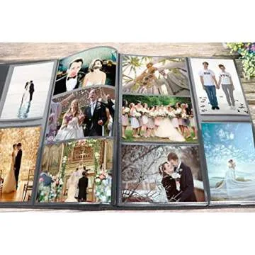 RECUTMS Photo Album 4x6 600 Photos Black Pages Large Capacity Leather Cover Wedding Family Photo Albums Holds 600 Horizontal and Vertical Photos (Pink, 600 pockets)