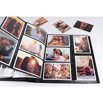 RECUTMS Photo Album 4x6 600 Photos Black Pages Large Capacity Leather Cover Wedding Family Photo Albums Holds 600 Horizontal and Vertical Photos (Pink, 600 pockets)