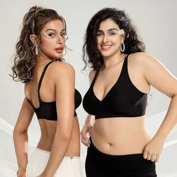 OEAK Women’s Deep V Wireless Bra - Comfortable and Stylish