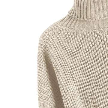 ZAFUL Women's Crew Neck Long Sleeve Pullover Crop Sweater Mock Neck Lantern Sleeve Ribbed Knit Cropped Sweater