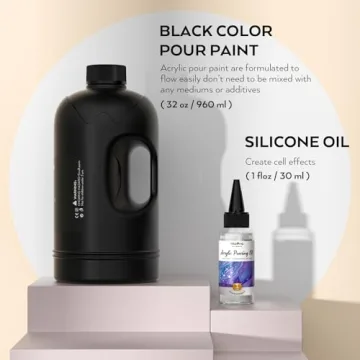 Nicpro Jet Black Acrylic Pour Paint for Stunning Art