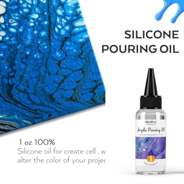 Nicpro Jet Black Acrylic Pour Paint for Stunning Art