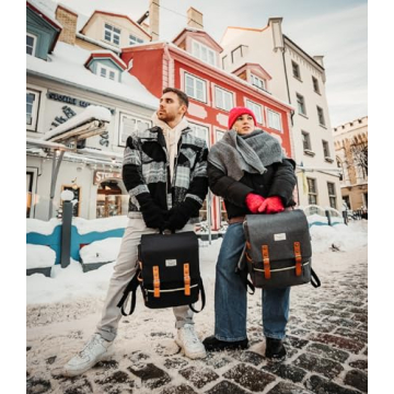 Modoker Vintage Laptop Backpack with USB Charging Port