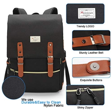 Modoker Vintage Laptop Backpack with USB Charging Port