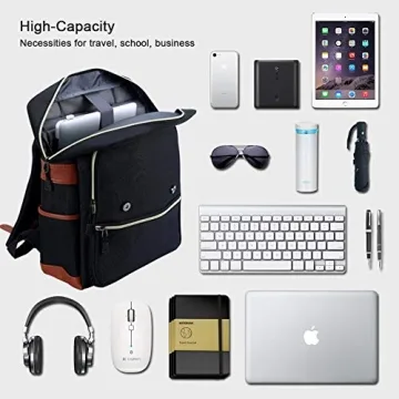 Modoker Vintage Laptop Backpack with USB Charging Port