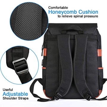 Modoker Vintage Laptop Backpack with USB Charging Port