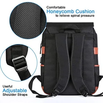 Modoker Vintage Laptop Backpack with USB Charging Port