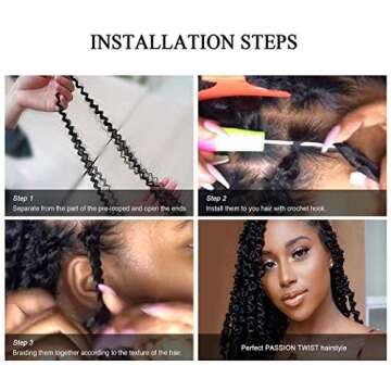 8 Packs Passion Twist Hair 18 Inch Passion Twist Crochet Hair For Black Women Water Wave Crochet Braiding Hair Extensions (4#, 18 inch)