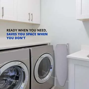 Ivation Wall-Mounted Ironing Board | Foldable 36.2” x 12.2”, Fold Down Ironing Station for Home, Apartment & Dorms, Easy-Release Lever, Removable Cotton Cover, Mounting Hardware Included