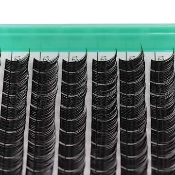 Bodermincer XXXL Tray 364PCS D Curl Cluster Lashes 10-12-14-16mm Mixed Length DIY Eyelashes Extension at Home (D Curl 10-12-14-16mm Mixed)