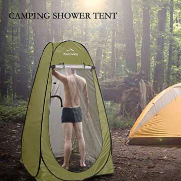 Your Choice Pop Up Camping Shower Tent, Portable Changing Room Camp Shower Toilet Privacy shelter Tents for Outdoor and Indoor, 6.2FT Tall - Color Green