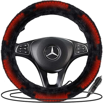 ZONETECH Car Steering Wheel Cover Winter Warm Cover for Auto Interior Accessories Anti-Slip (Plush H...