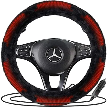 ZONETECH Car Steering Wheel Cover Winter Warm Cover for Auto Interior Accessories Anti-Slip (Plush H...
