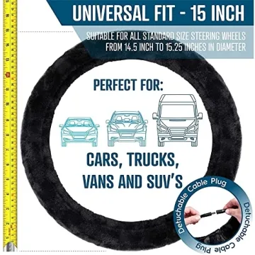 ZONETECH Heated Steering Wheel Cover for Winter Comfort