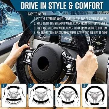 ZONETECH Heated Steering Wheel Cover for Winter Comfort