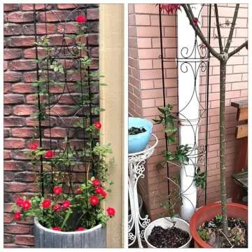 Thealyn Garden Trellis 2 Pack 72'' H x 12'' W Metal Plant Trellis Indoor/Outdoor Metal Garden Trellis Plant Trellis for Potted Plants Climbing Houseplants Flowers