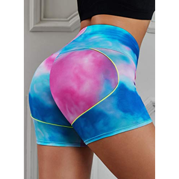 FARYSAYS Tie Dye Sports High Waisted Workout Shorts