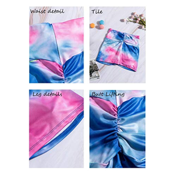 FARYSAYS Tie Dye Sports High Waisted Workout Shorts