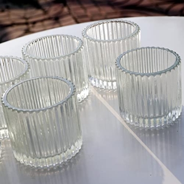 Elegant VOHO Clear Votive Candle Holders Set of 6