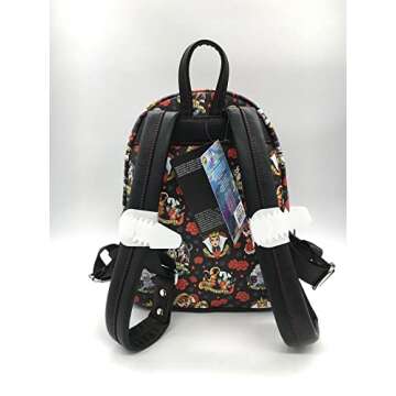 Loungefly Disney Villains Tattoo All Over Print Women's Double Strap Shoulder Bag Purse