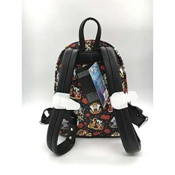 Loungefly Disney Villains Tattoo All Over Print Women's Double Strap Shoulder Bag Purse