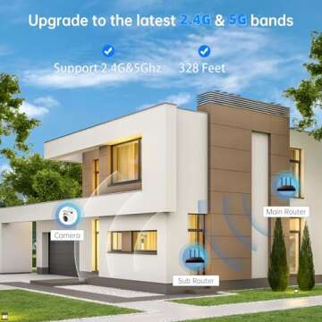 WESECUU Light Bulb Security Camera -5G& 2.4GHz WiFi 2K Security Cameras Wireless Outdoor Motion Dete...