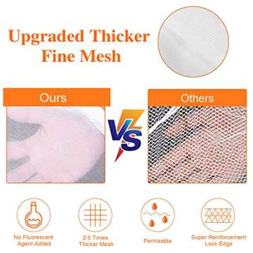 Mesh Laundry Bag for Delicates with YKK Zipper, RoomyRoc Mesh Wash Bag, Travel Storage Organize Bag, Clothing Washing Bags for Laundry, Travel Laundry Bag (White, 2 Large & 1 Medium)