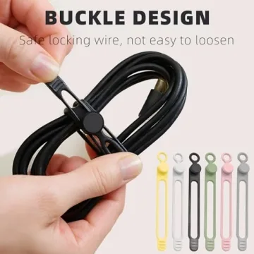 Data Cable Organizer - Elastic Silicone Straps for All Cables