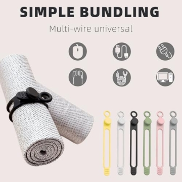 Data Cable Organizer - Elastic Silicone Straps for All Cables