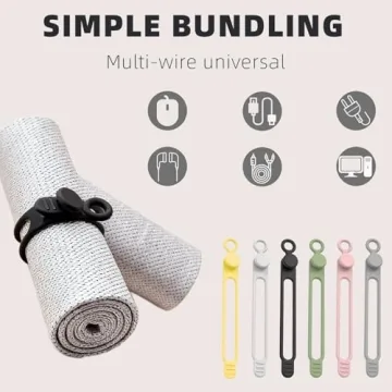Data Cable Organizer - Elastic Silicone Straps for All Cables