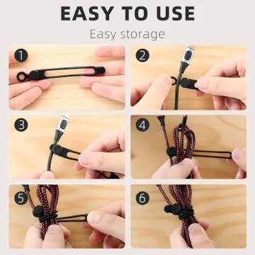 Data Cable Organizer - Elastic Silicone Straps for All Cables