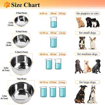 VIVAGLORY Dog Bowls, Dog Food Bowls, Stainless Steel Cat Puppy Water Bowls with Non Spill Skid Resis...