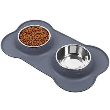 VIVAGLORY Dog Bowls with Non-Spill Silicone Mat - Perfect for Pets