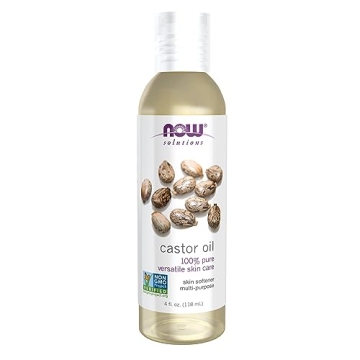 NOW Solutions 100% Pure Castor Oil - A Versatile Skin and Hair Softener, 4-Ounce