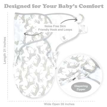 Bublo Baby Swaddle Sleep Sack with Zipper - Swaddles for Newborns - 3 Pack Baby Swaddles for 0-3 Mon...