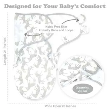 Bublo Baby Swaddle Sleep Sack with Zipper - Swaddles for Newborns - 3 Pack Baby Swaddles for 0-3 Mon...