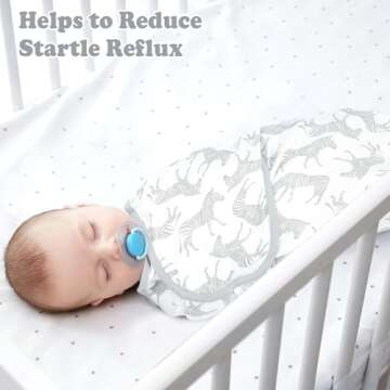 Bublo Baby Swaddle Sleep Sack with Zipper - Swaddles for Newborns - 3 Pack Baby Swaddles for 0-3 Months - Infant Sleeping Swaddle Sack – Adjustable Swaddle Blanket Wrap Boy Girl, Grey Zebras