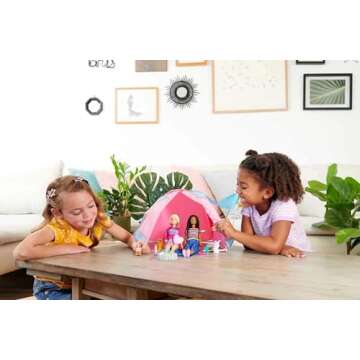 Barbie Dolls & 20 Accessories, It Takes Two Camping Tent Playset with Brooklyn & Malibu, Plus 2 Movi...
