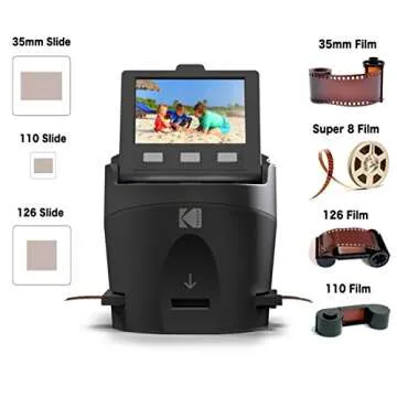 Kodak SCANZA Digital Film & Slide Scanner – Converts 35mm, 126, 110, Super 8 & 8mm Film to JPEG wi...