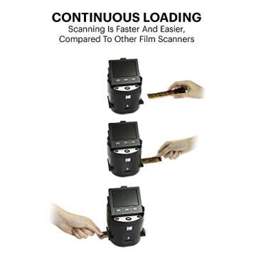 Kodak SCANZA Digital Film & Slide Scanner – Converts 35mm, 126, 110, Super 8 & 8mm Film to JPEG with 3.5" LCD, Easy-Load Inserts & Adapters