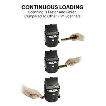 Kodak SCANZA Digital Film & Slide Scanner – Converts 35mm, 126, 110, Super 8 & 8mm Film to JPEG with 3.5" LCD, Easy-Load Inserts & Adapters