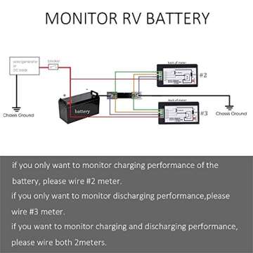 MICTUNING DC 6.5-100V 0-100A LCD Digital Display Ammeter Voltmeter Multimeter Volt Watt Power Energy Meter Blue with 100A 75mV Shunt