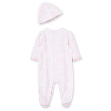 Little Me Baby Clothes & Outfits - Girls One Piece Hat & Footed Sleeper Pajamas - Preemie, Damask Sc...