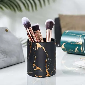 Stylish Marble Pen Holder for Desk Organization