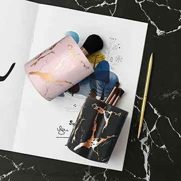 Stylish Marble Pen Holder for Desk Organization